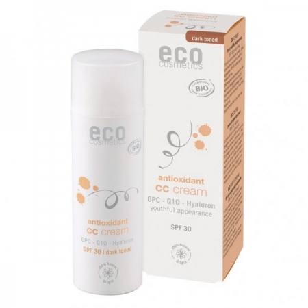 Eco Cosmetics Krem CC ciemny SPF 30 z OPC, Q10 i kwasem hialuronowym 50ml